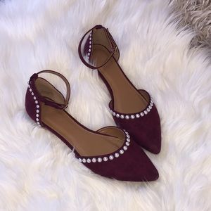 Custom pearl studded flats